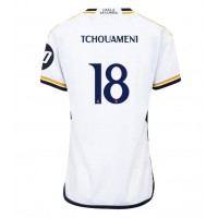 Camisa de time de futebol Real Madrid Aurelien Tchouameni #18 Replicas 1º Equipamento Feminina 2023-24 Manga Curta